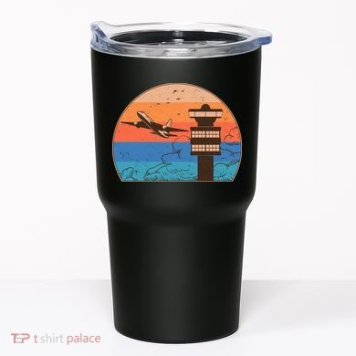 Vintage Airplane Flight Controller Tower Tumbler