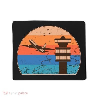 Vintage Airplane Flight Controller Tower Mousepad