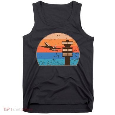 Vintage Airplane Flight Controller Tower Tank Top