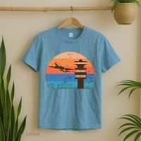 Vintage Airplane Flight Controller Tower T-Shirt thumb 2