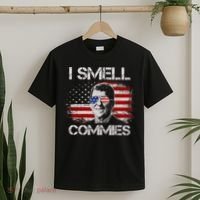 Vintage American Flag Funny Political I Smell Commies T-Shirt thumb 2
