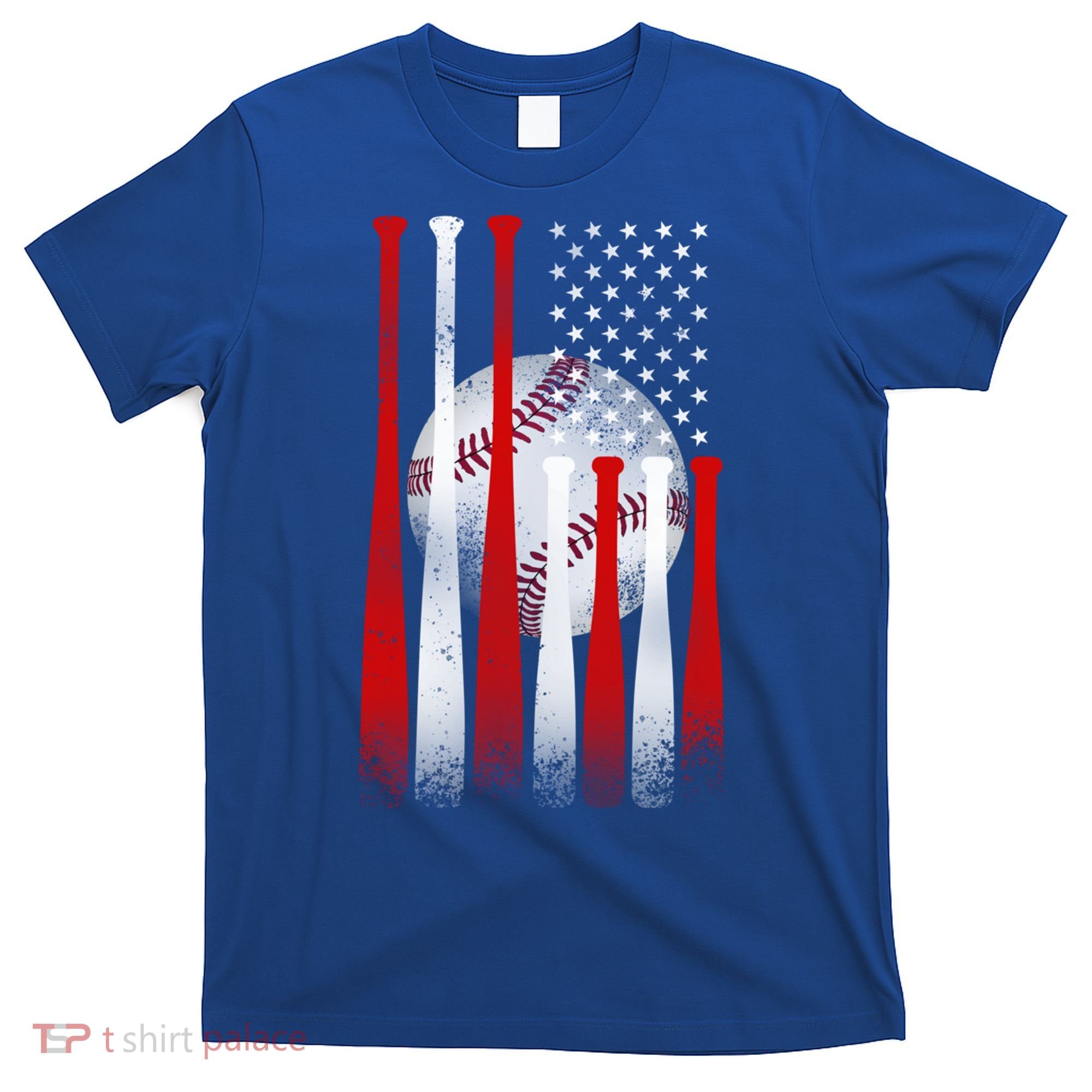 Vintage American Flag Baseball Cool Gift Baseball Fans Gift T-Shirt