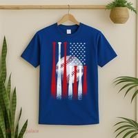 Vintage American Flag Baseball Cool Gift Baseball Fans Gift T-Shirt thumb 2