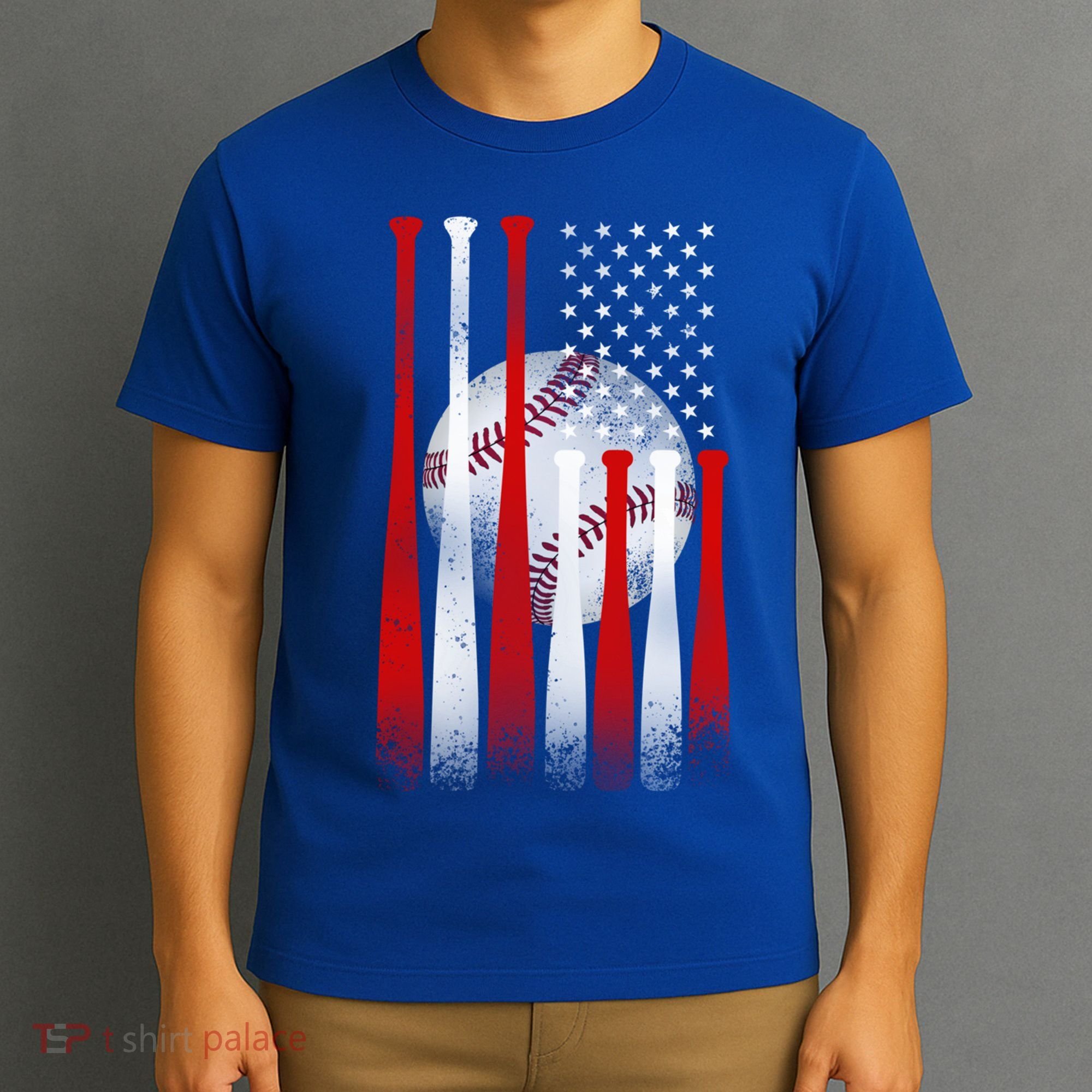 Vintage American Flag Baseball Cool Gift Baseball Fans Gift T-Shirt