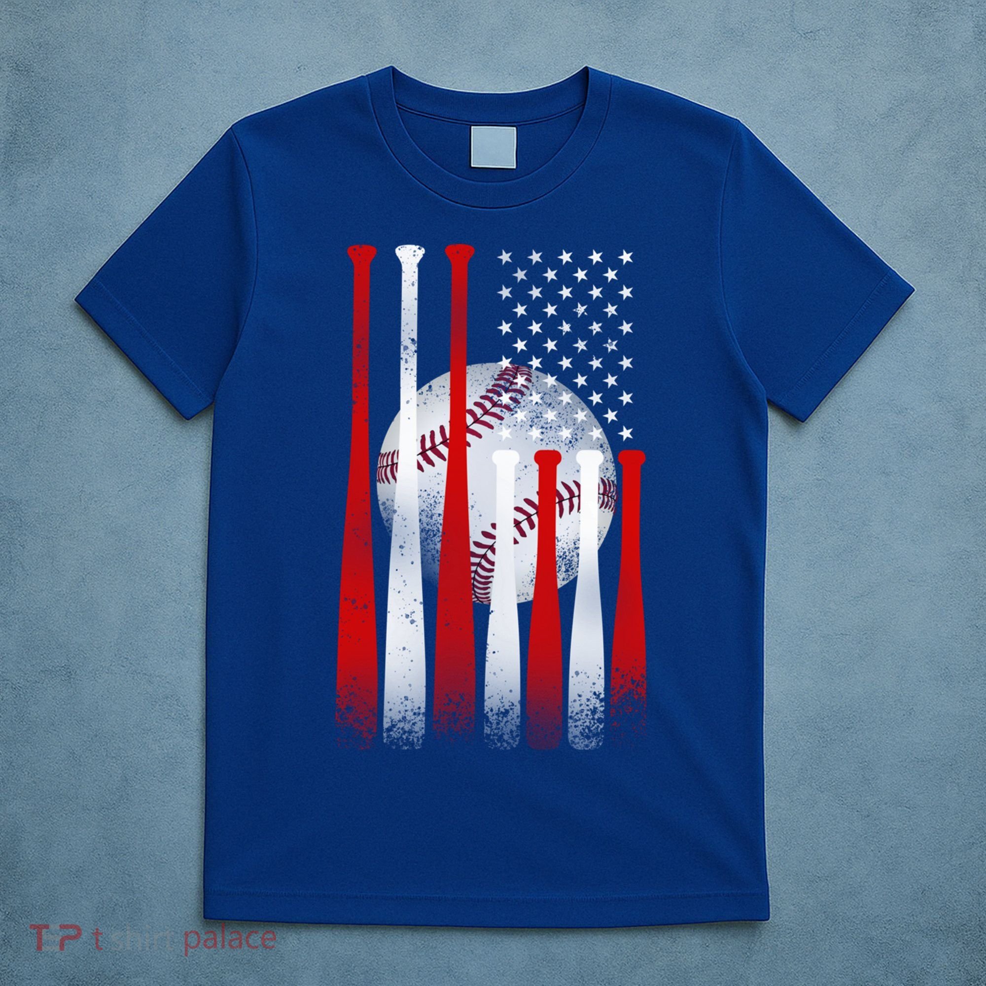 Vintage American Flag Baseball Cool Gift Baseball Fans Gift T-Shirt