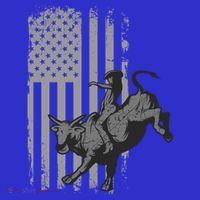 Vintage American Flag Bucking Bull Riding Patriotism Rodeo Gift T-Shirt thumb 7