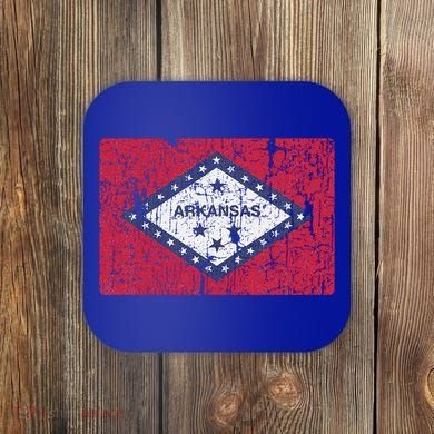 Vintage Arkansas Flag For Souvenir Ar Gift Coaster