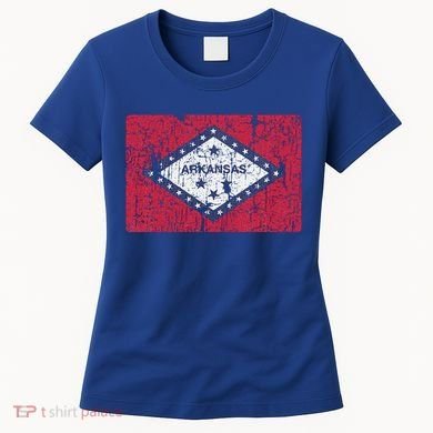 Vintage Arkansas Flag For Souvenir Ar Gift Women's T-Shirt