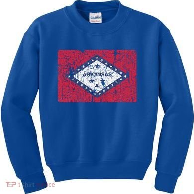 Vintage Arkansas Flag For Souvenir Ar Gift Kids Sweatshirt