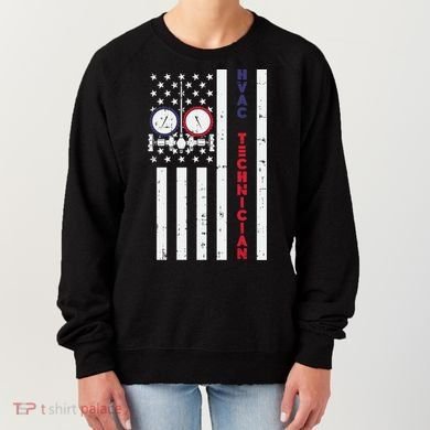 Vintage American Flag Hvac Technician Us Hvac Tech Gift Women's Sweatshirt