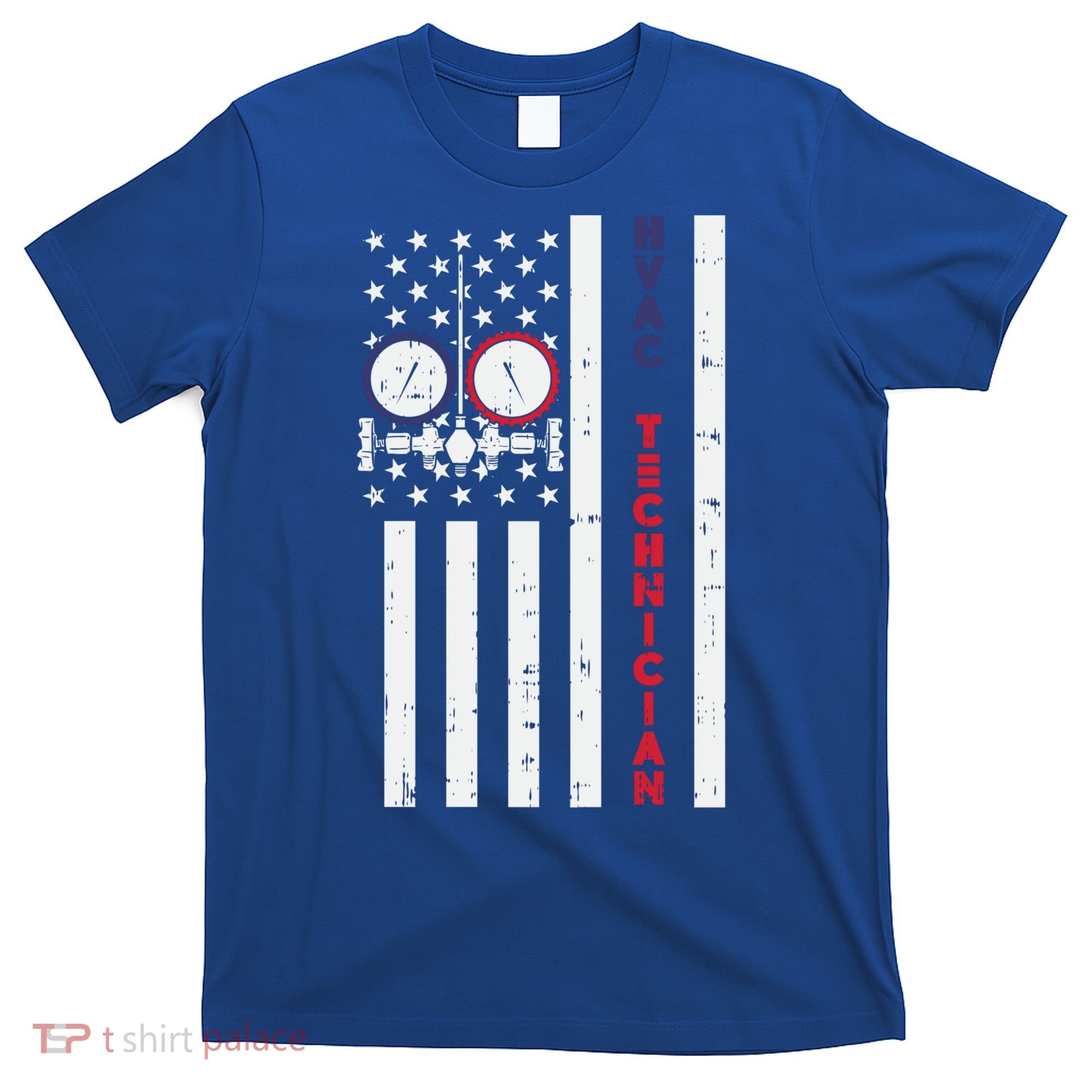 Vintage American Flag Hvac Technician Us Hvac Tech Gift T-Shirt