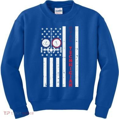 Vintage American Flag Hvac Technician Us Hvac Tech Gift Kids Sweatshirt