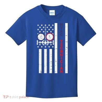 Vintage American Flag Hvac Technician Us Hvac Tech Gift Kids T-Shirt