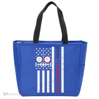 Vintage American Flag Hvac Technician Us Hvac Tech Gift Tote Bag