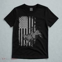 Vintage American Flag Bucking Bull Riding Patriotism Rodeo T-Shirt thumb 5