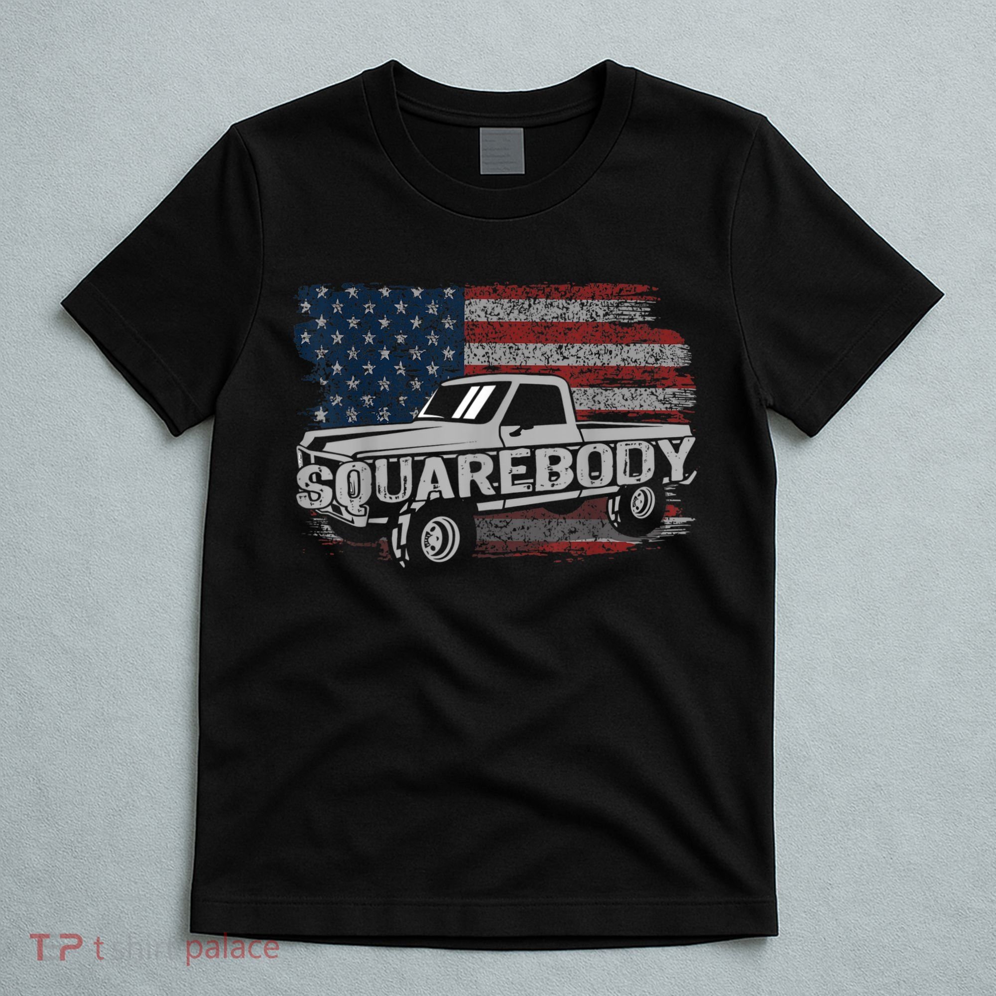 Vintage American Flag Squarebody Square Body Truck Lover T-Shirt