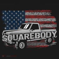 Vintage American Flag Squarebody Square Body Truck Lover T-Shirt thumb 7
