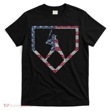 Vintage American Flag US Baseball Drip T-Shirt