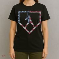 Vintage American Flag US Baseball Drip T-Shirt thumb 4