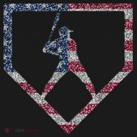 Vintage American Flag US Baseball Drip T-Shirt thumb 7