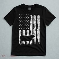 Vintage American Flag USA Cow Black Angus Rancher T-Shirt thumb 5