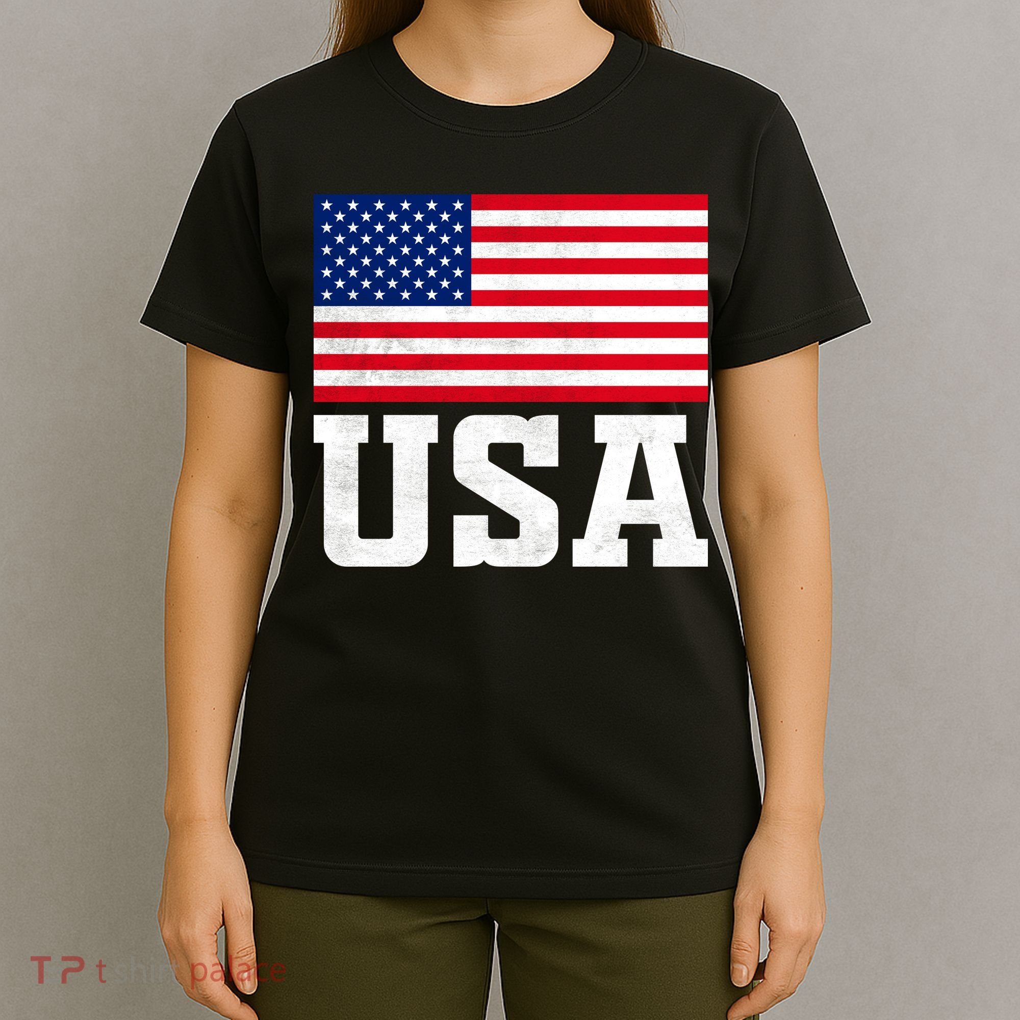 Vintage American Flag Graphic Patriotic Celebrations T-Shirt
