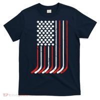 Vintage American Flag Hockey 4th July Boy USA T-Shirt thumb 0