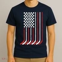 Vintage American Flag Hockey 4th July Boy USA T-Shirt thumb 3