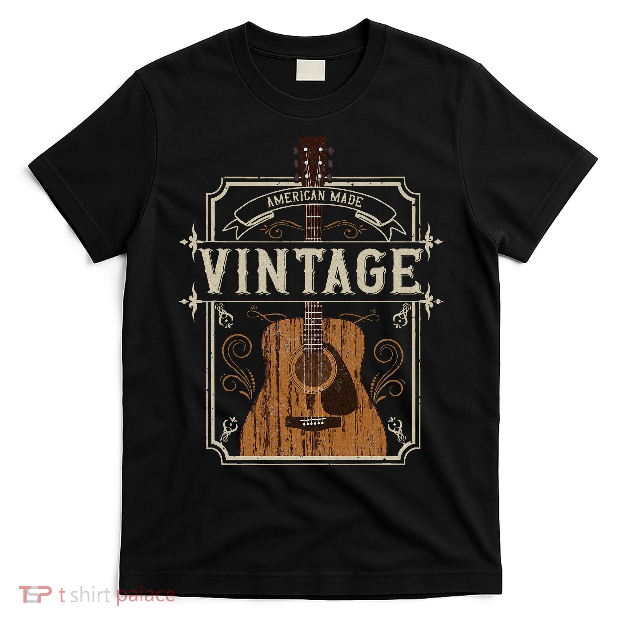 Vintage Acoustic Guitar Collector Retro Guitarist T-Shirt