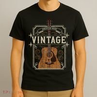 Vintage Acoustic Guitar Collector Retro Guitarist T-Shirt thumb 3