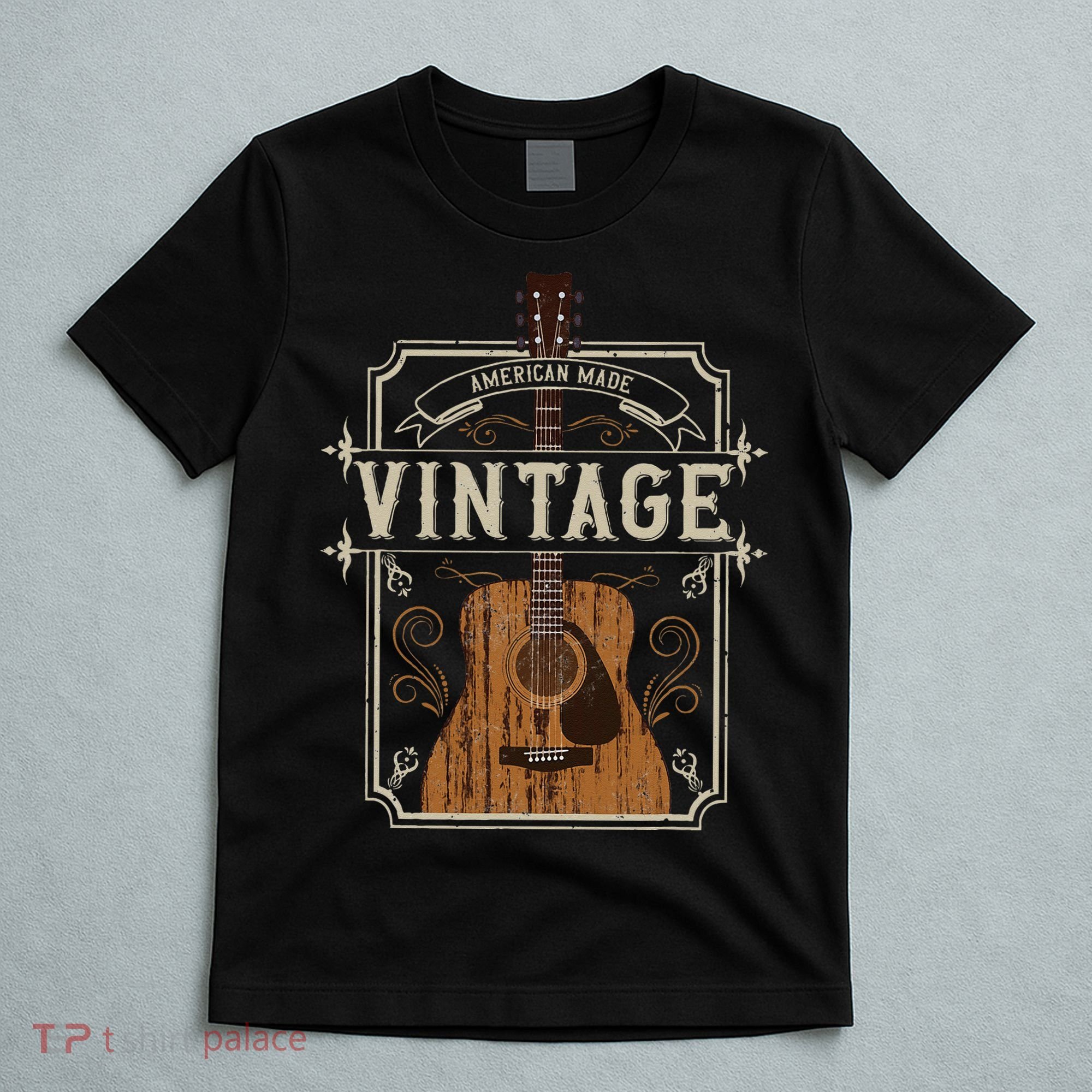 Vintage Acoustic Guitar Collector Retro Guitarist T-Shirt
