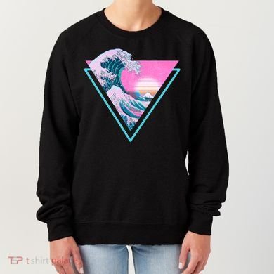 Vaporwave Aesthetic Great Wave Retro Triangle Women's Sweatshirt