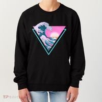 Vaporwave Aesthetic Great Wave Retro Triangle Women's Sweatshirt thumb 0