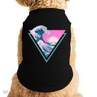 Vaporwave Aesthetic Great Wave Retro Triangle Doggie Tank thumb 0