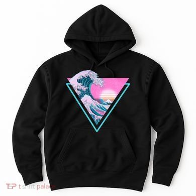 Vaporwave Aesthetic Great Wave Retro Triangle Hoodie