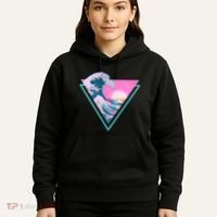 Vaporwave Aesthetic Great Wave Retro Triangle Hoodie thumb 5