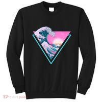 Vaporwave Aesthetic Great Wave Retro Triangle Sweatshirt thumb 0
