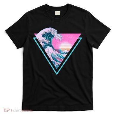 Vaporwave Aesthetic Great Wave Retro Triangle T-Shirt