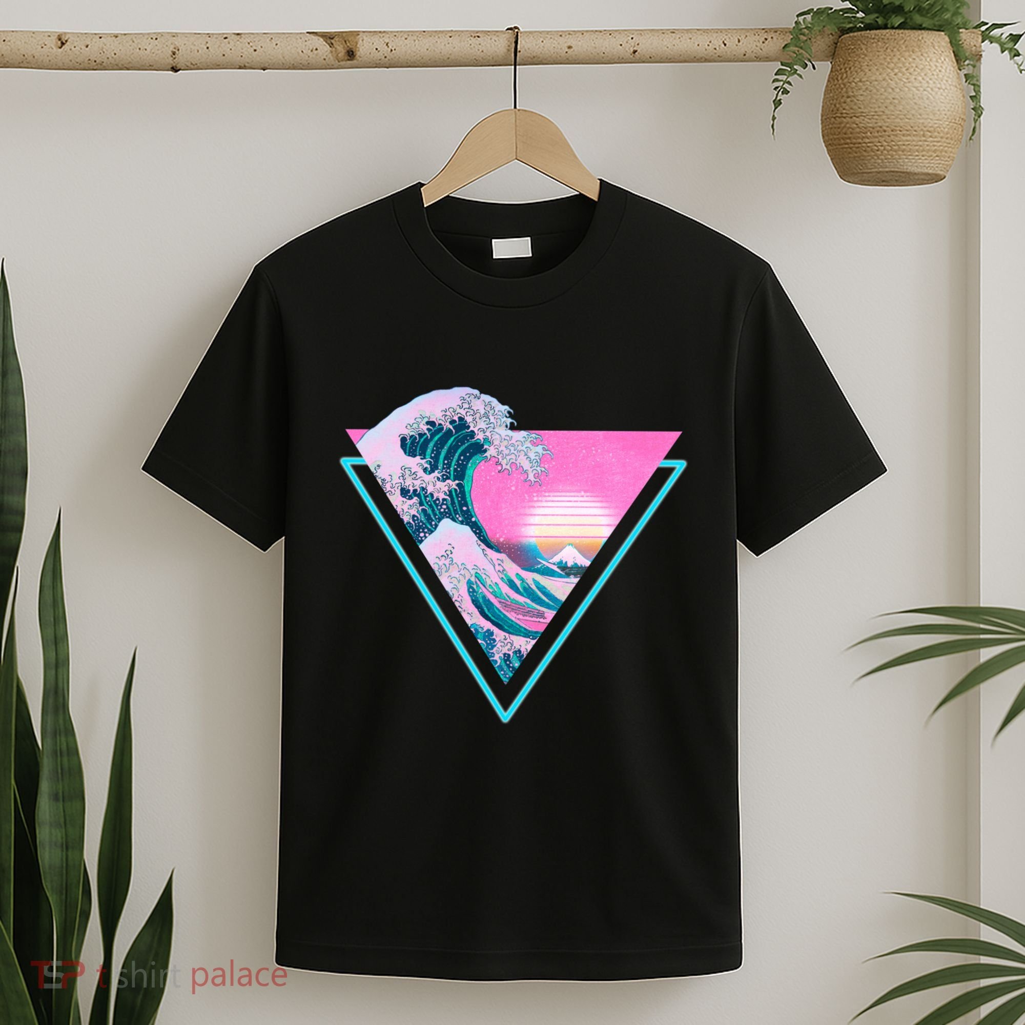Vaporwave Aesthetic Great Wave Retro Triangle T-Shirt