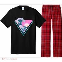 Vaporwave Aesthetic Great Wave Retro Triangle Pajama Set thumb 0