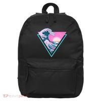 Vaporwave Aesthetic Great Wave Retro Triangle 16 in Basic Backpack thumb 0