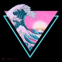 Vaporwave Aesthetic Great Wave Retro Triangle Women's Hoodie thumb 2
