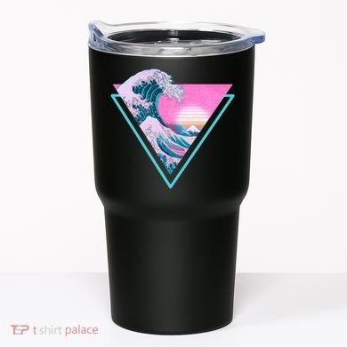 Vaporwave Aesthetic Great Wave Retro Triangle Tumbler