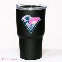 Vaporwave Aesthetic Great Wave Retro Triangle Tumbler thumb 0