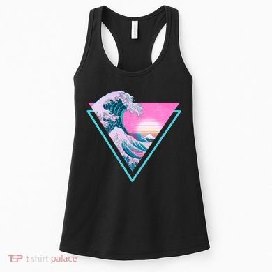 Vaporwave Aesthetic Great Wave Retro Triangle Women's Tank Top