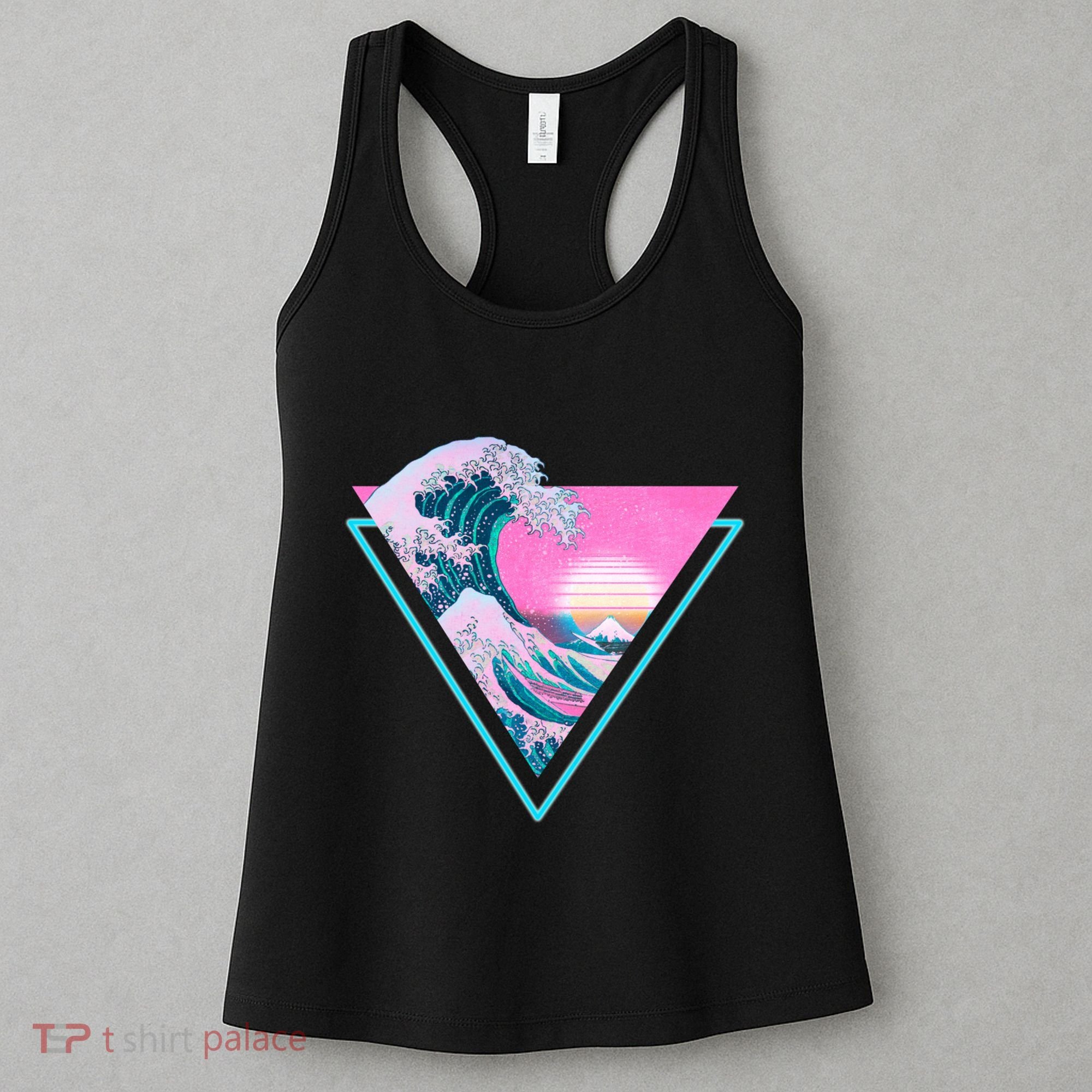 Vaporwave Aesthetic Great Wave Retro Triangle Women's Tank Top