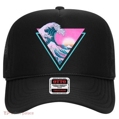 Vaporwave Aesthetic Great Wave Retro Triangle Hat