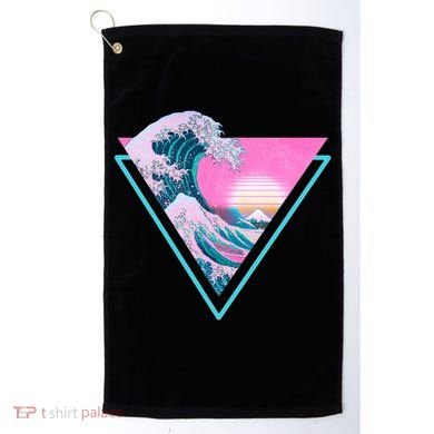 Vaporwave Aesthetic Great Wave Retro Triangle Golf Towel