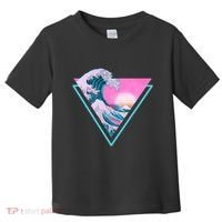 Vaporwave Aesthetic Great Wave Retro Triangle Toddler T-Shirt thumb 0