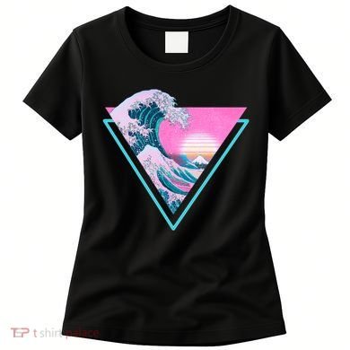 Vaporwave Aesthetic Great Wave Retro Triangle Women's T-Shirt